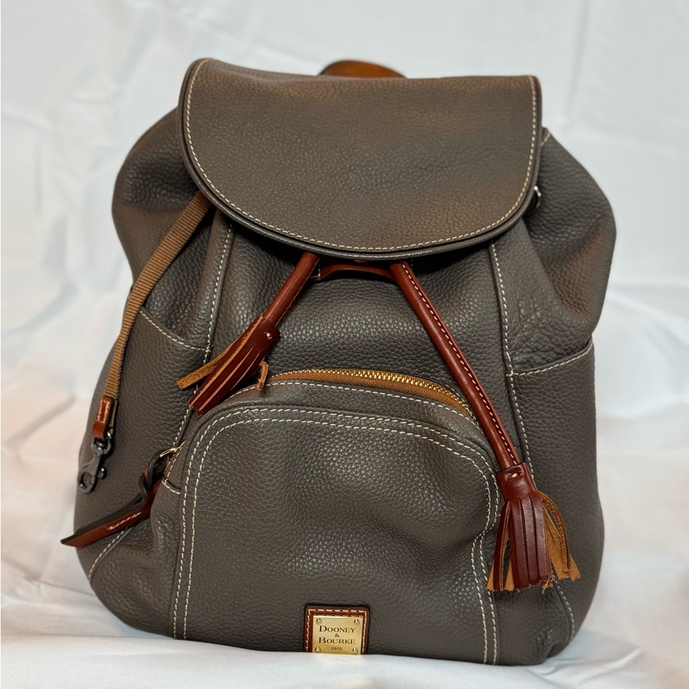 Dooney and Bourke Grey Elephant pebbled leather Murphy back pack